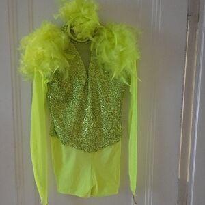 Kids Neon Green Dance Costume